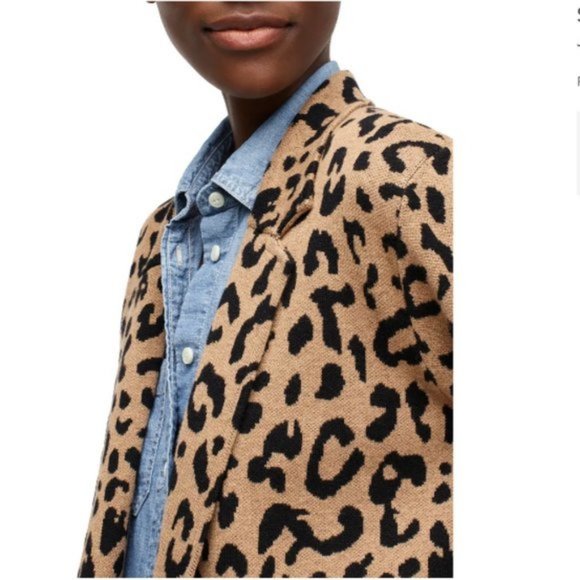 J. Crew Sophie Leopard Print Sweater Blazer - Picture 7 of 12
